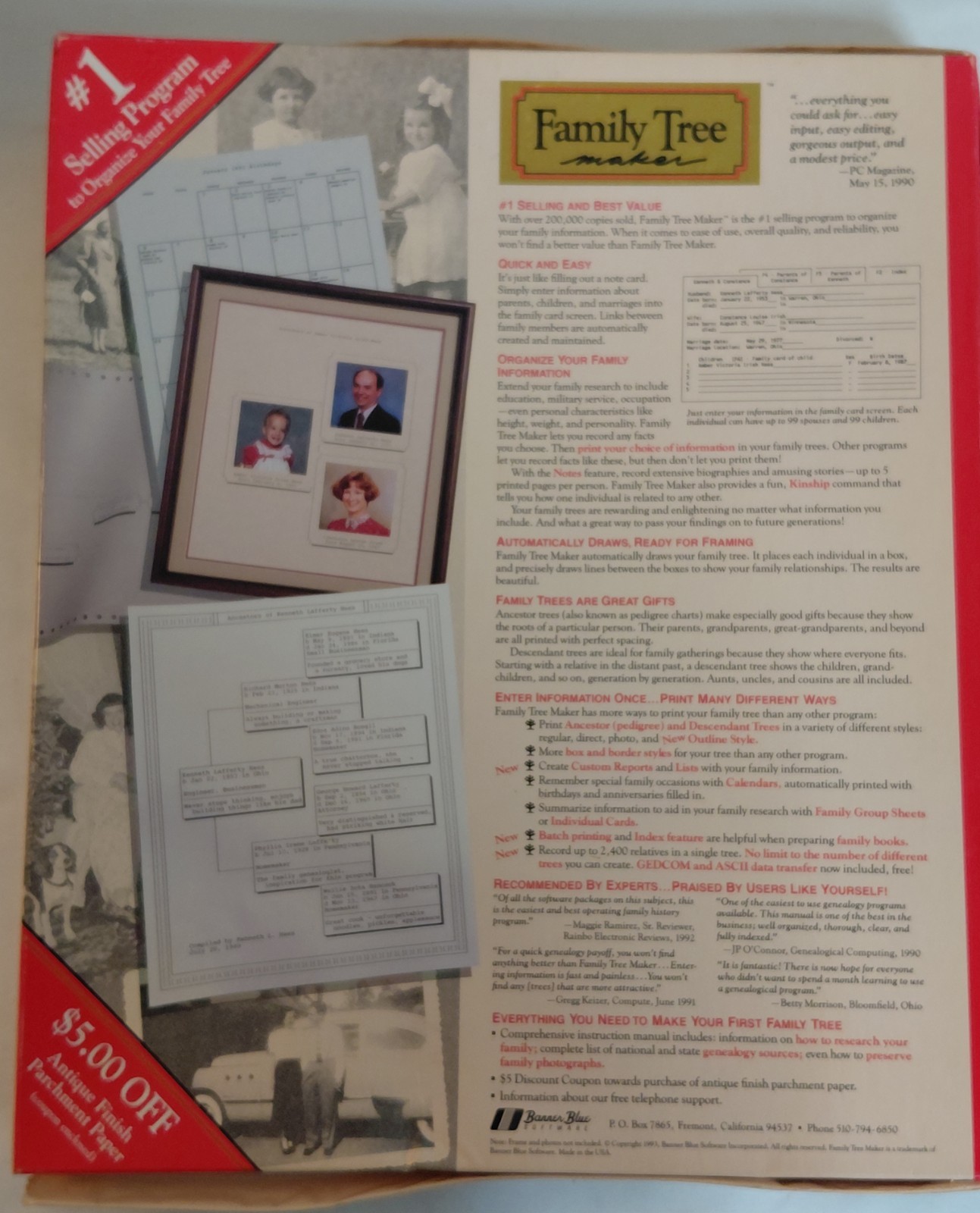 Family Tree Maker Version 4.0 Genealogy Software Vintage PC Program Complete Box