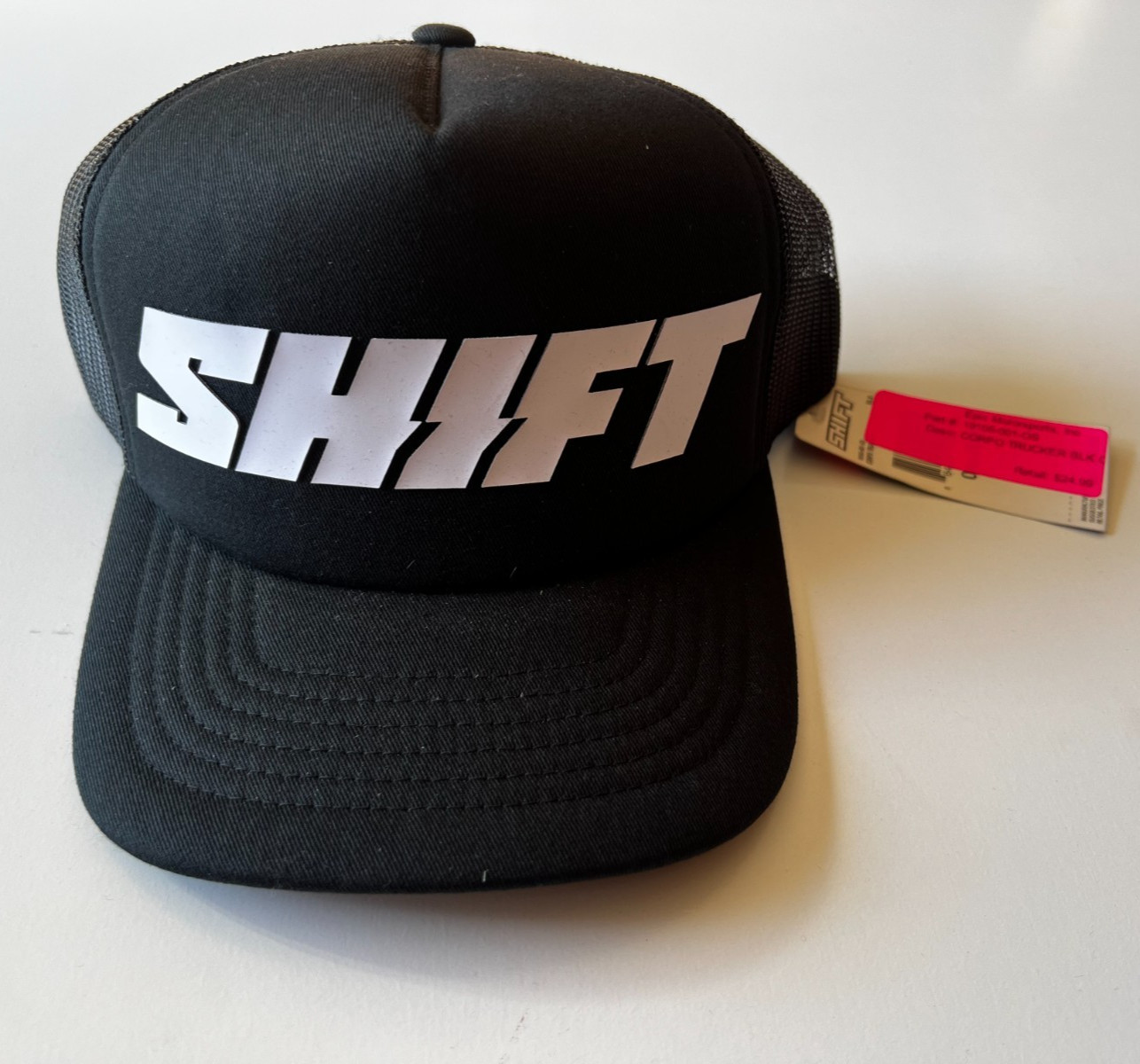 SHIFT Corpo Trucker Hat Snapback Black White Mesh Cap Adjustable Motocross NEW