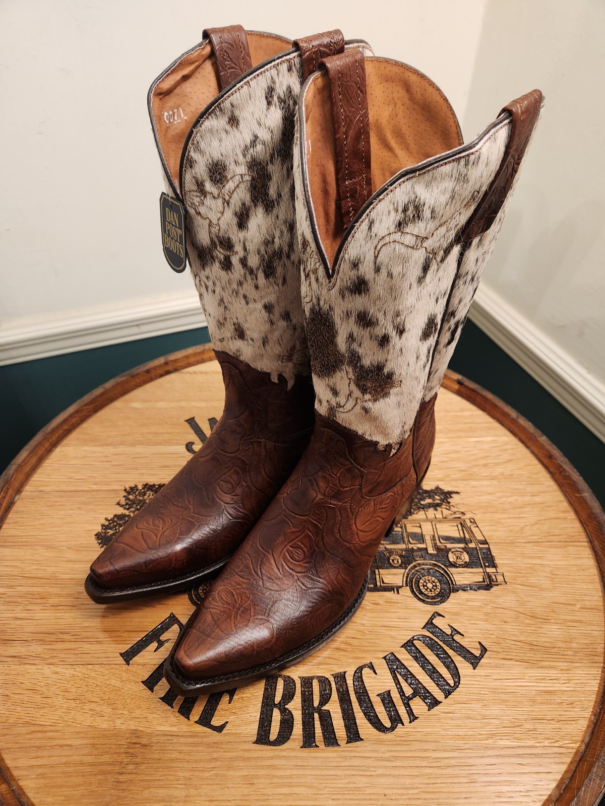 DP80516 Men's "Rodeo" Snip Toe Hair-On Western Boot by Dan Post 10.0 D