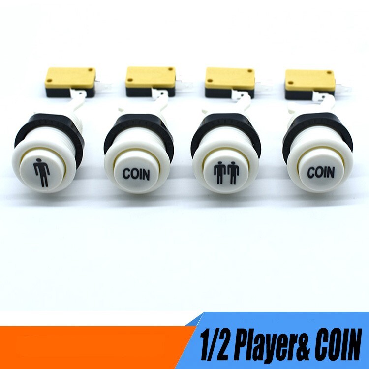 HAPP Style Arcade Game Player Start Push Button COIN With Microswitch JAMMA MAME