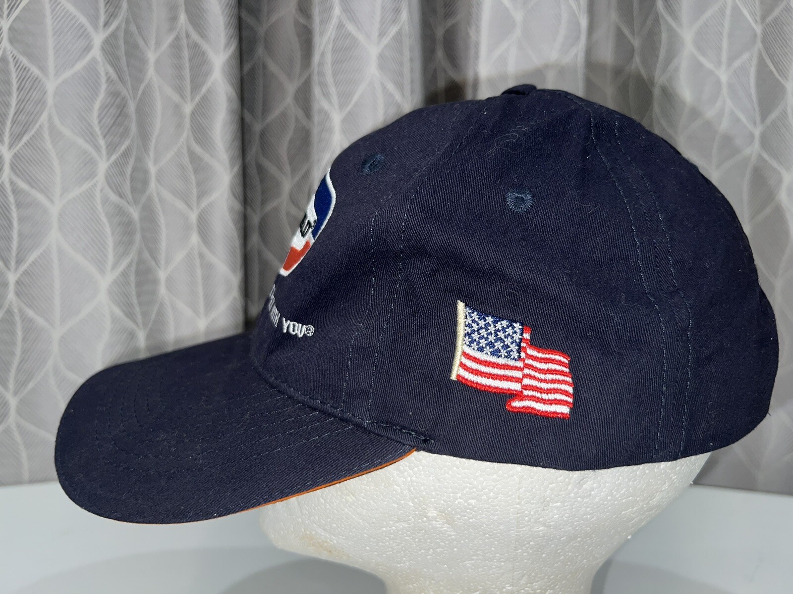 Uniweld logo patch on Navy blue hat cap Quality tools Hook Loop EUC