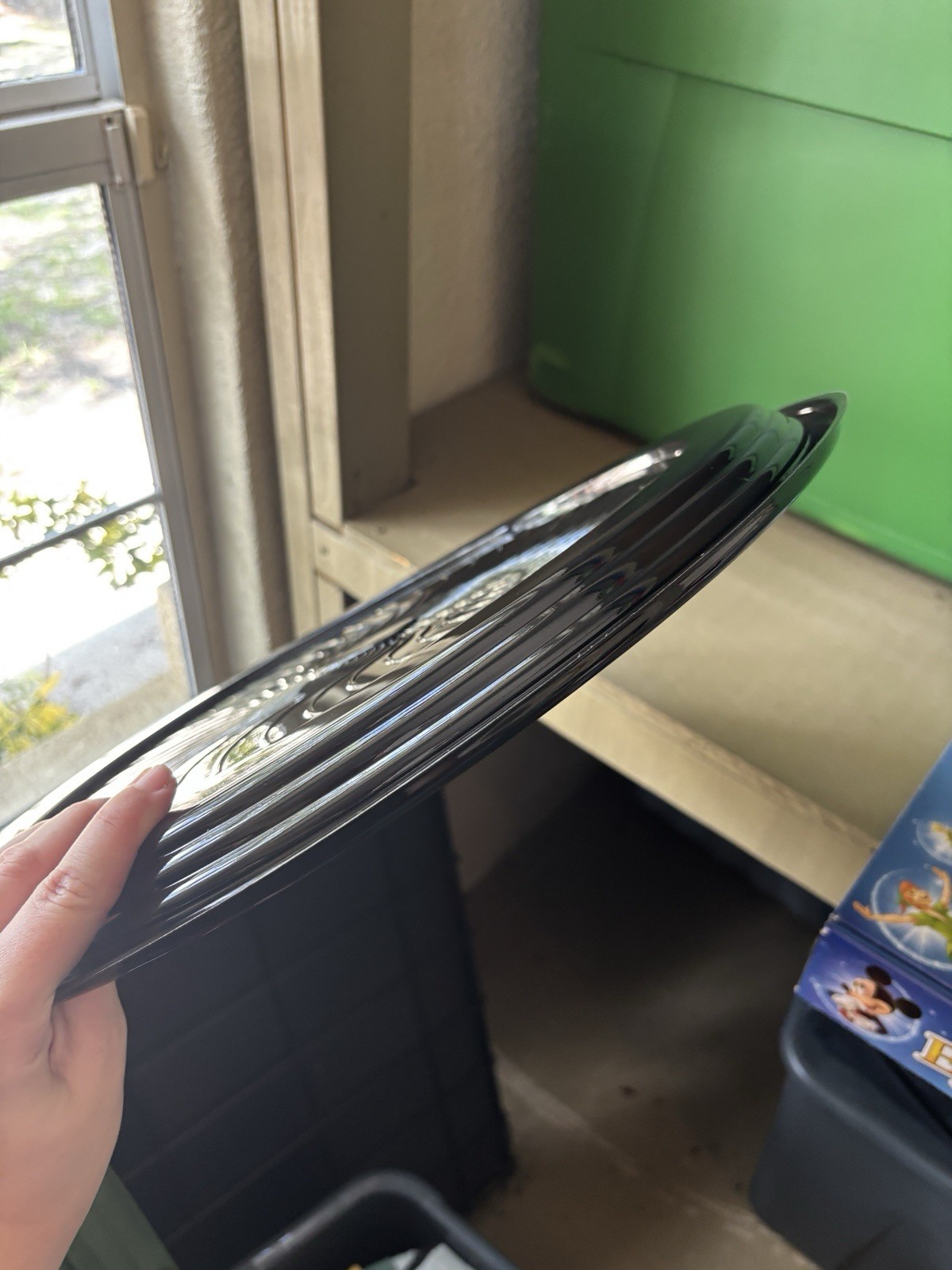 Disposable Round Black Plastic Catering Deli Tray