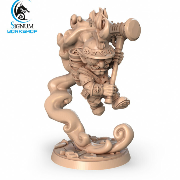Dwarf / Gnome Fighter Steampunk Signum Games - Fantasy Dungeons and Dragons Mini