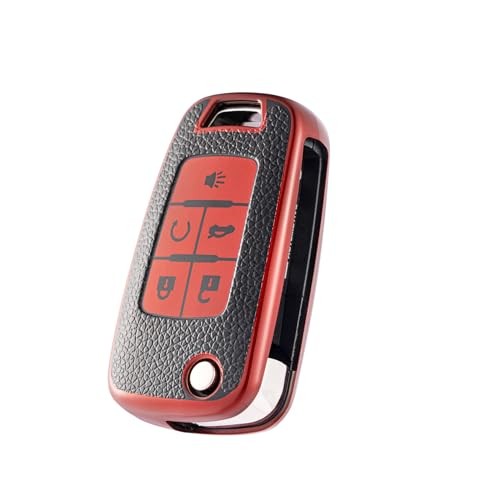 Key Fob Cover for Chevy, Soft TPU Leather Key Fob Case for Chevrolet Camaro