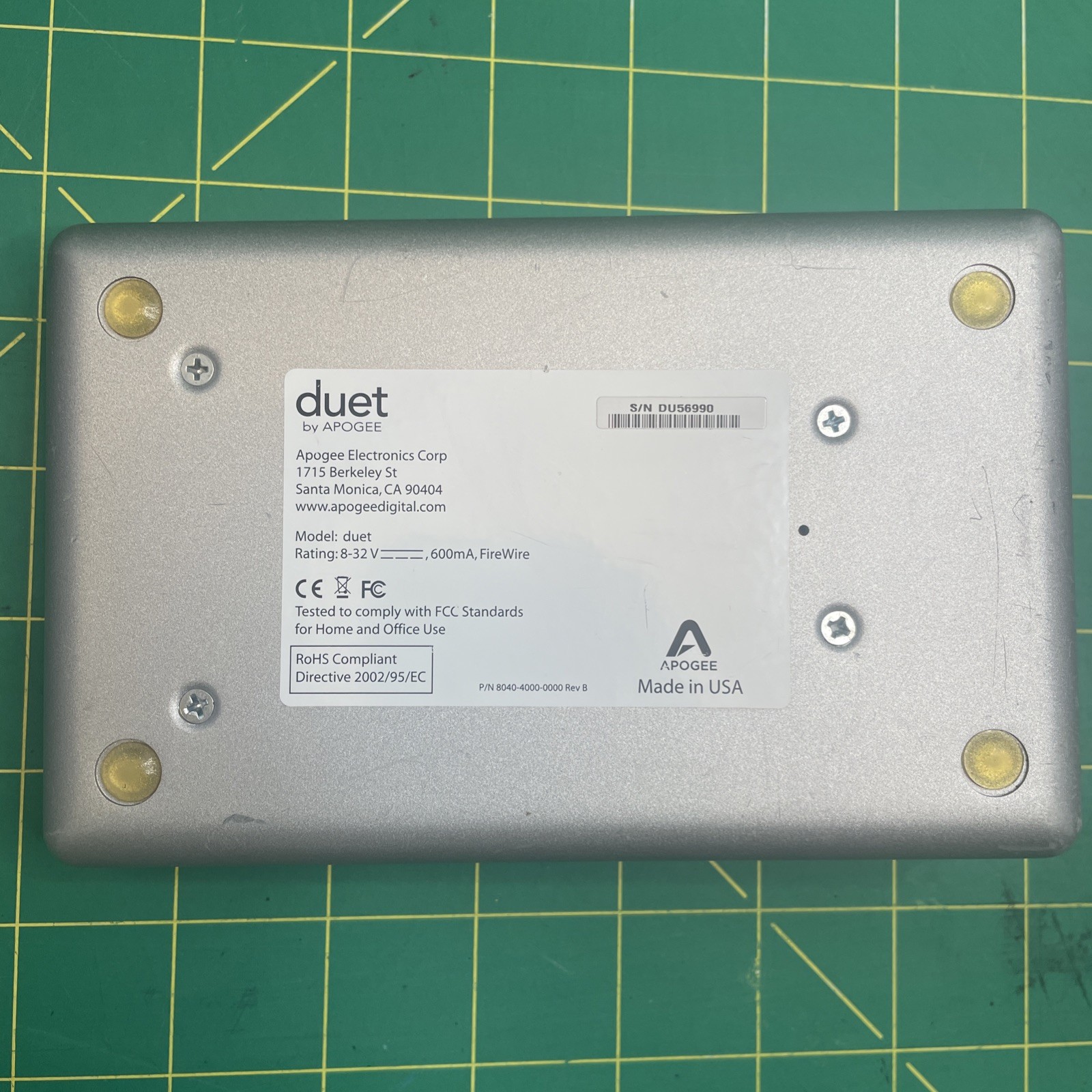 Apogee Duet 2x2 Firewire Audio Interface with Breakout Cable and Firewire Cable