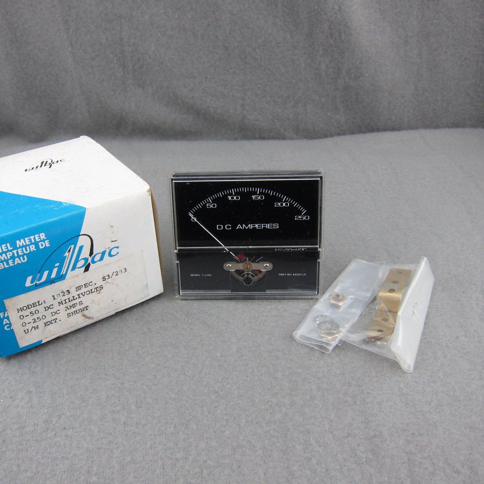 Bach-Simpson Wilbac Model S3283 Panel Meter DC Amperes 64521 LX VTG NOS