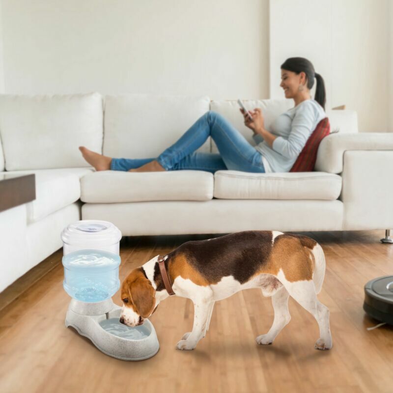 Automatic Water 1 Gallon Gravity Dispenser Dog Cat Pet Drinking Fountain Bowl