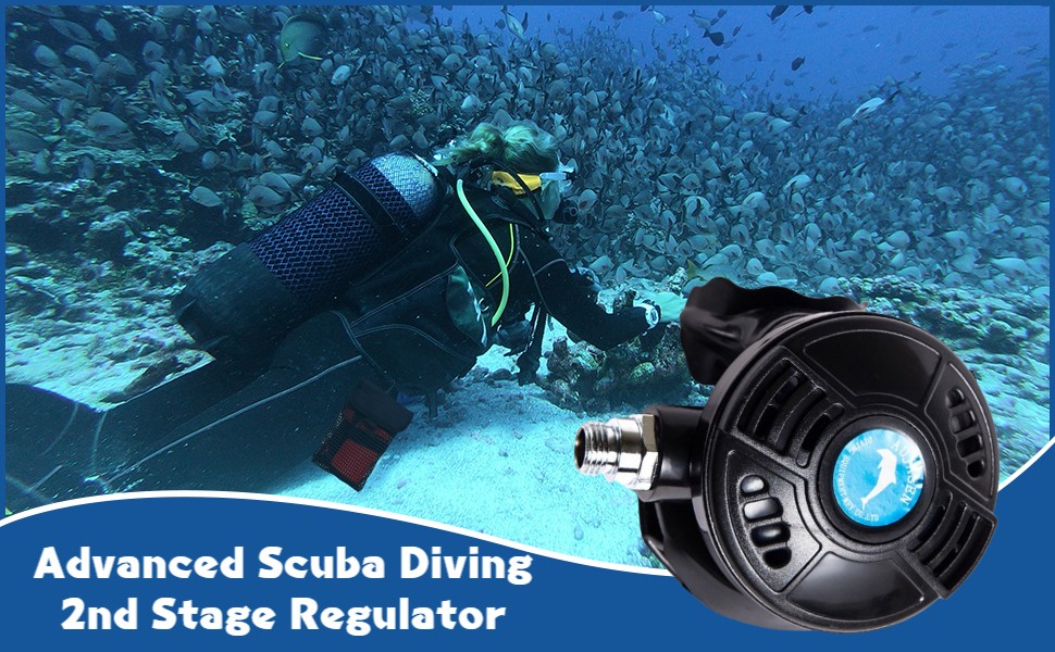 Sucba Diving Breathing Regulator - Snorkeling Adjustable Second Stage Regulator