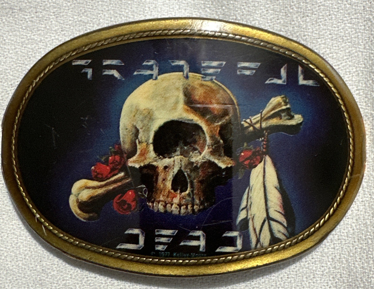 Grateful Dead 1977 Belt Buckle Cyclops Skull Kelley & Mouse  Pacifica Vintage