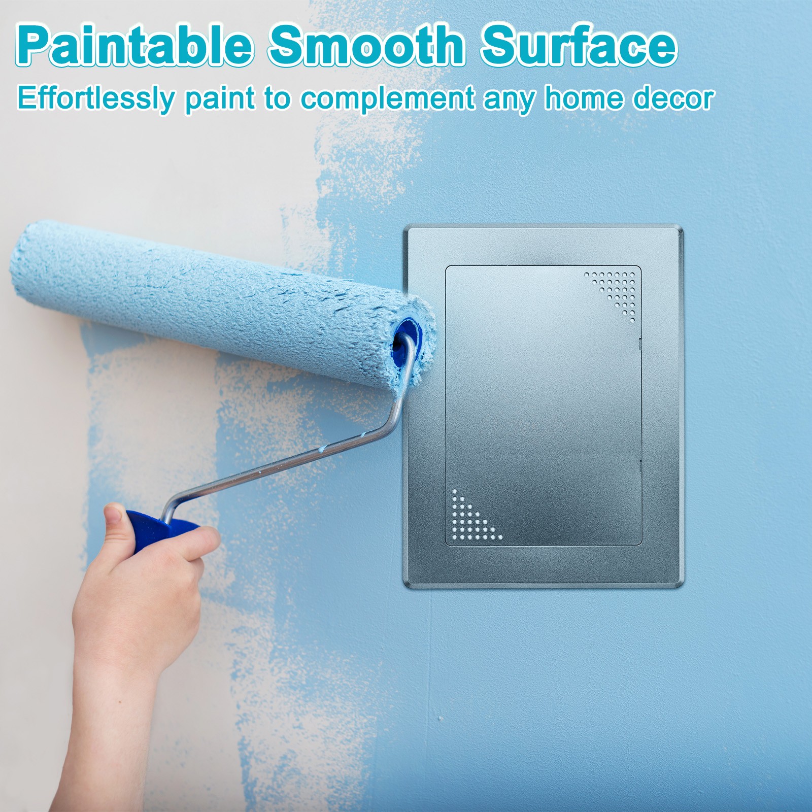 2-Pack Access Panel for Drywall, 7x5" Plastic [Grey, Vented Rectangle]