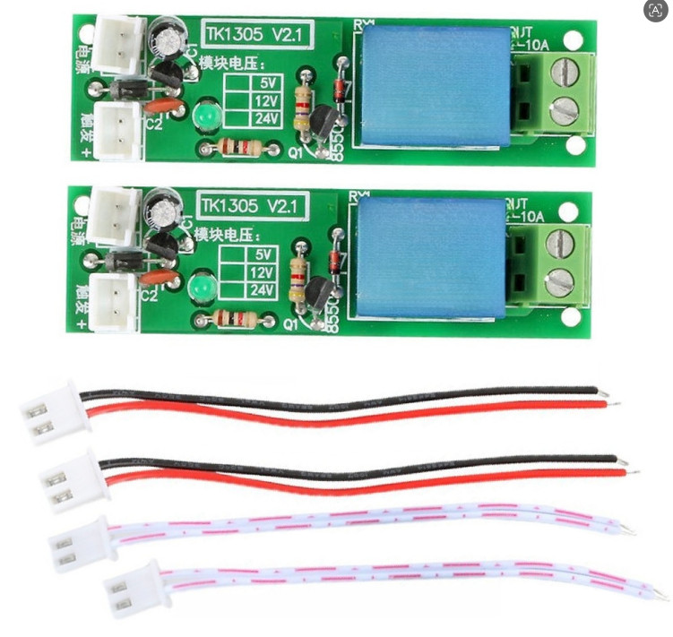 12V Time Delay Relay Module 2 Pack Adjustable 0 to 60 Minutes 10A Load Capacity