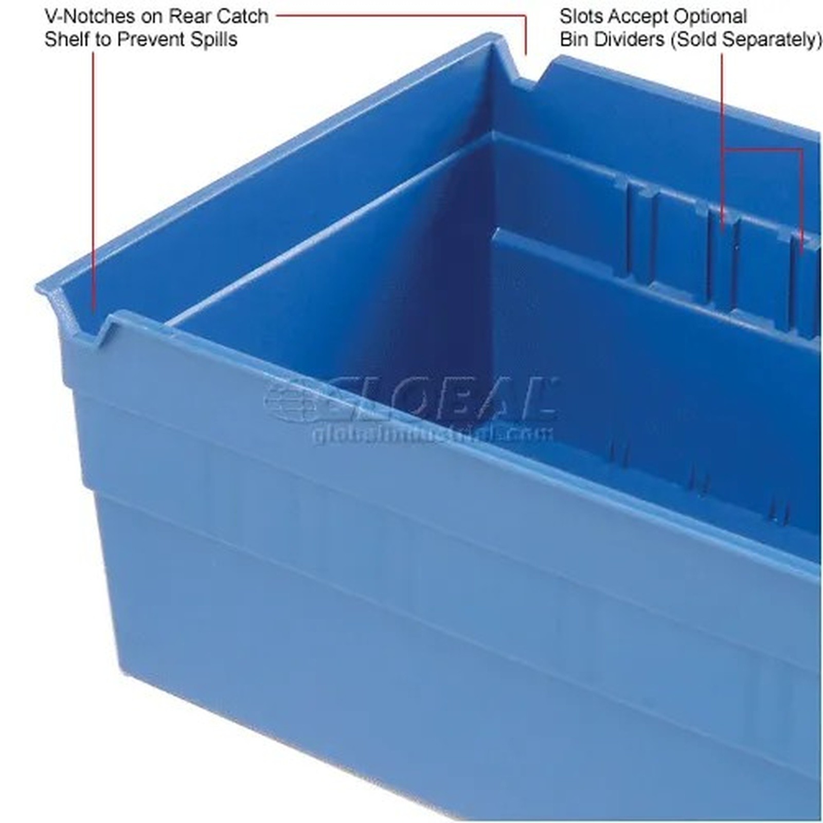 Plastic Nesting Storage Shelf Bin 6-5/8"W x 11-5/8"L x 4"H Blue - Pkg Qty 12