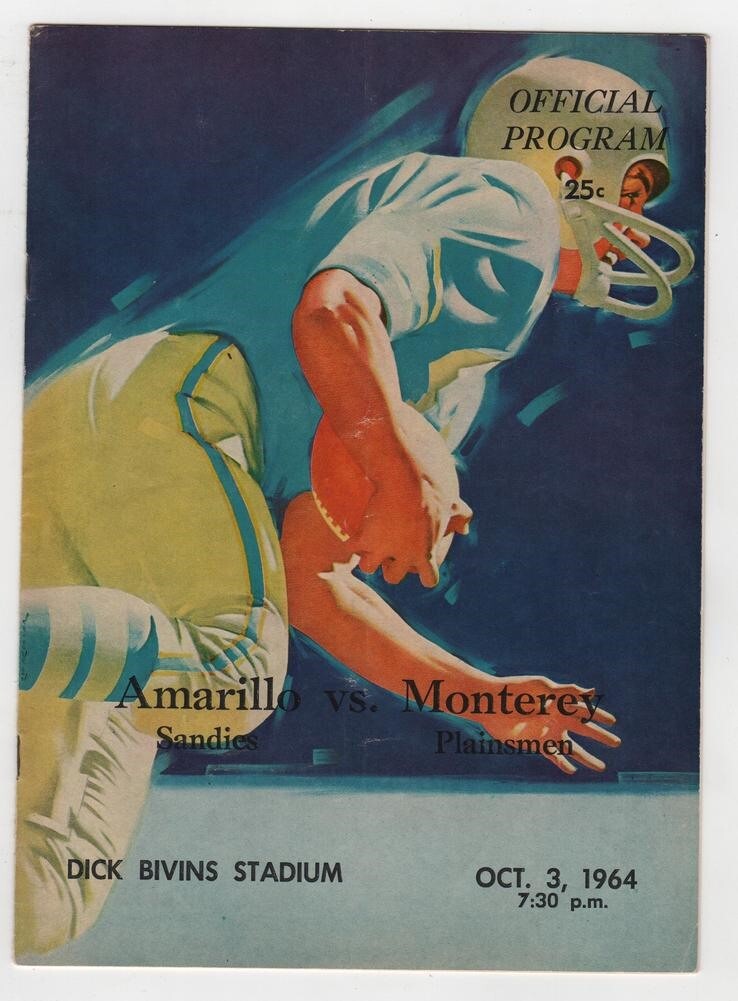 1964 Texas High School Football Program Amarillo v Monterey 10/3 49526
