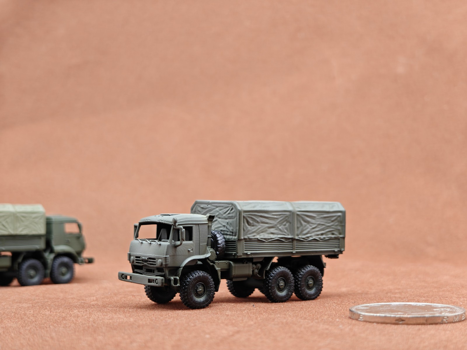 3D Printed 1/144 Russia Kamaz Six Rounds Finished Product