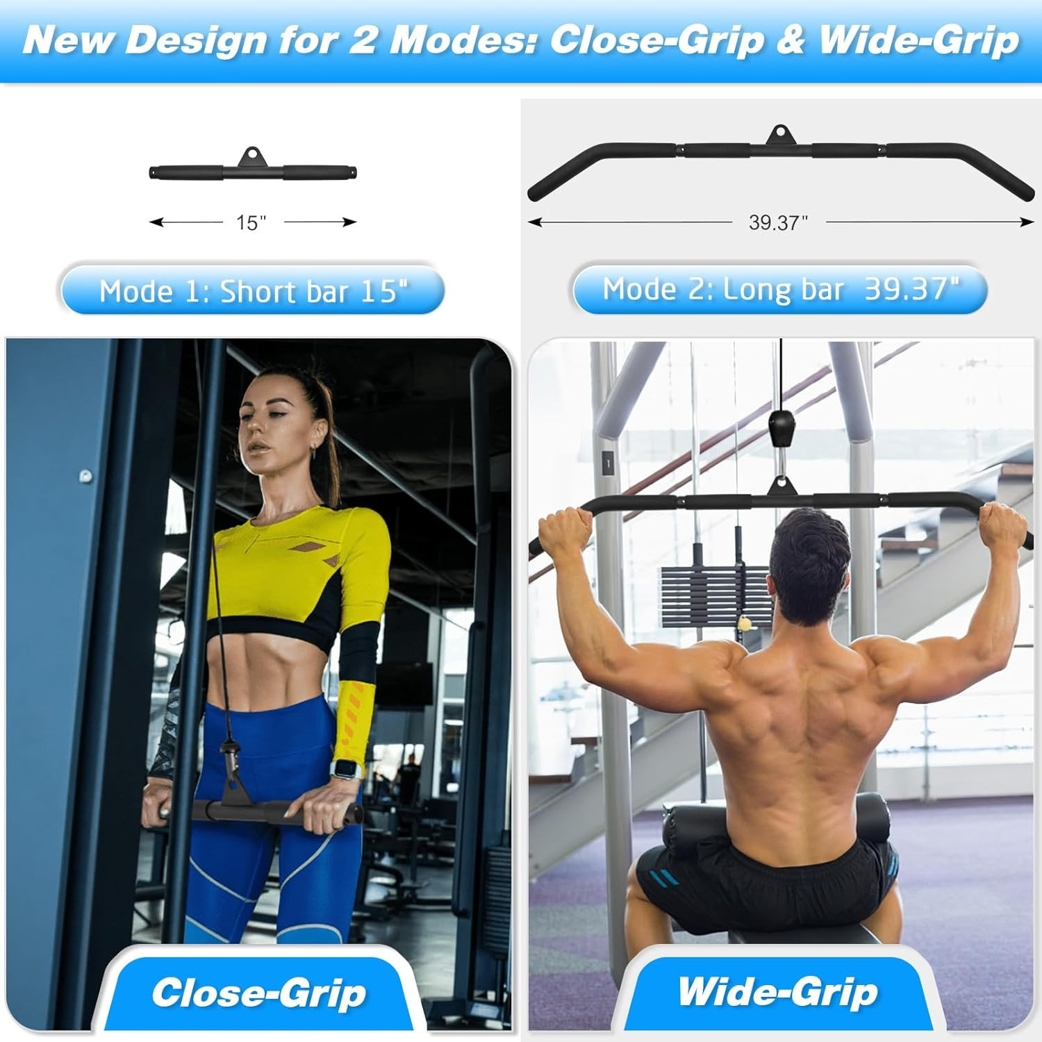 Fitness Cable Pulley System, Gym LAT and Lift Pulldown Machine Attachments, Home