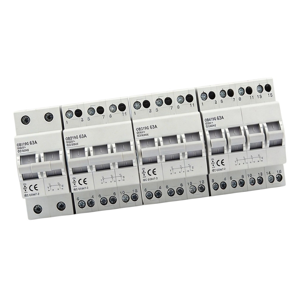 Rail Mount Compatible Transfer Switch Circuit Protector Compact Design