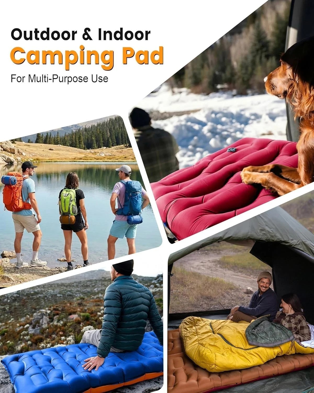 Ultralight & Portable 5.9-Inch Camping Sleeping Pad with Easy Deflation Valve
