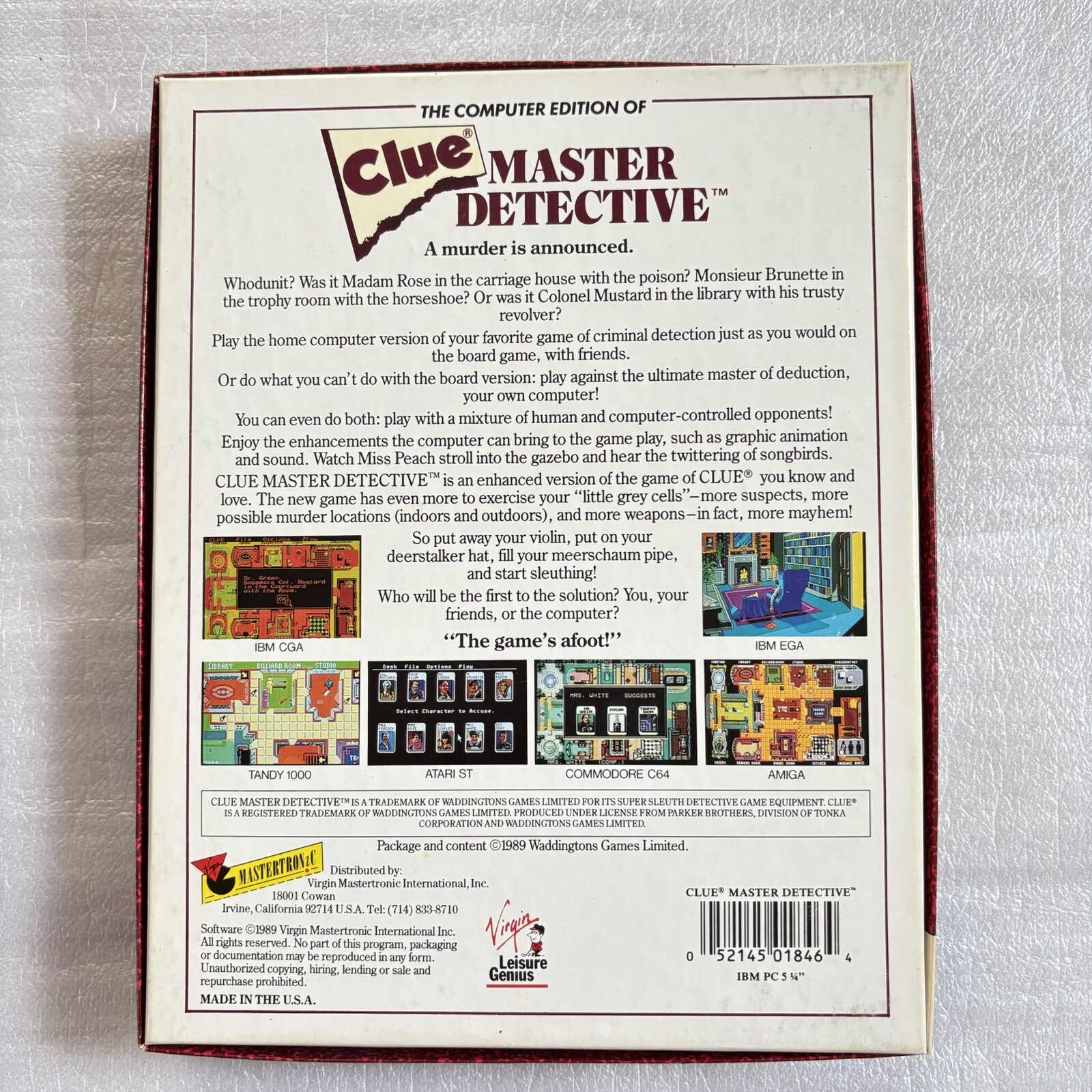 Clue Master Detective Tandy / IBM Complete