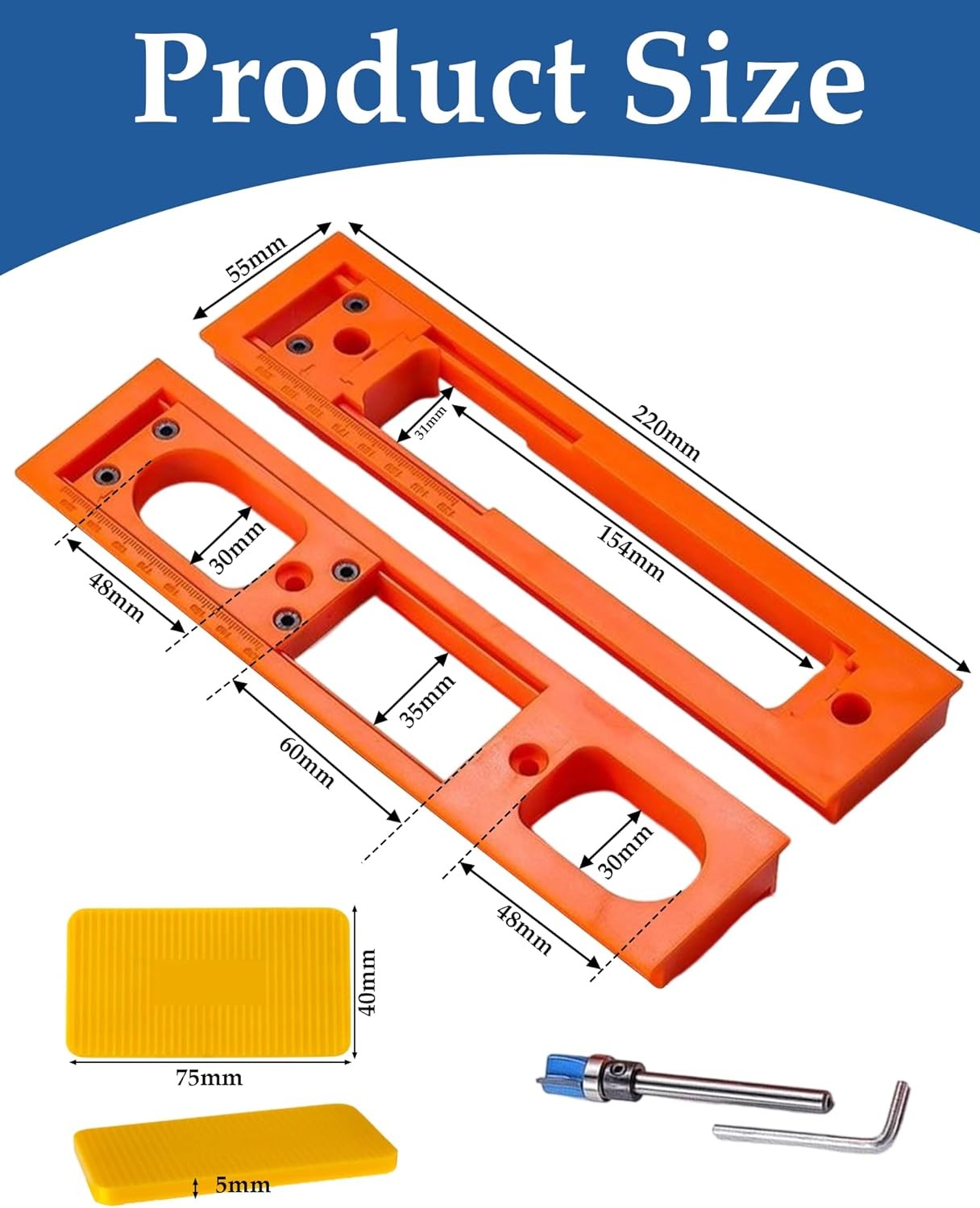 5.5-Inch Hidden Hinge Mortiser Template Invisible Hinge Router Guide for Door
