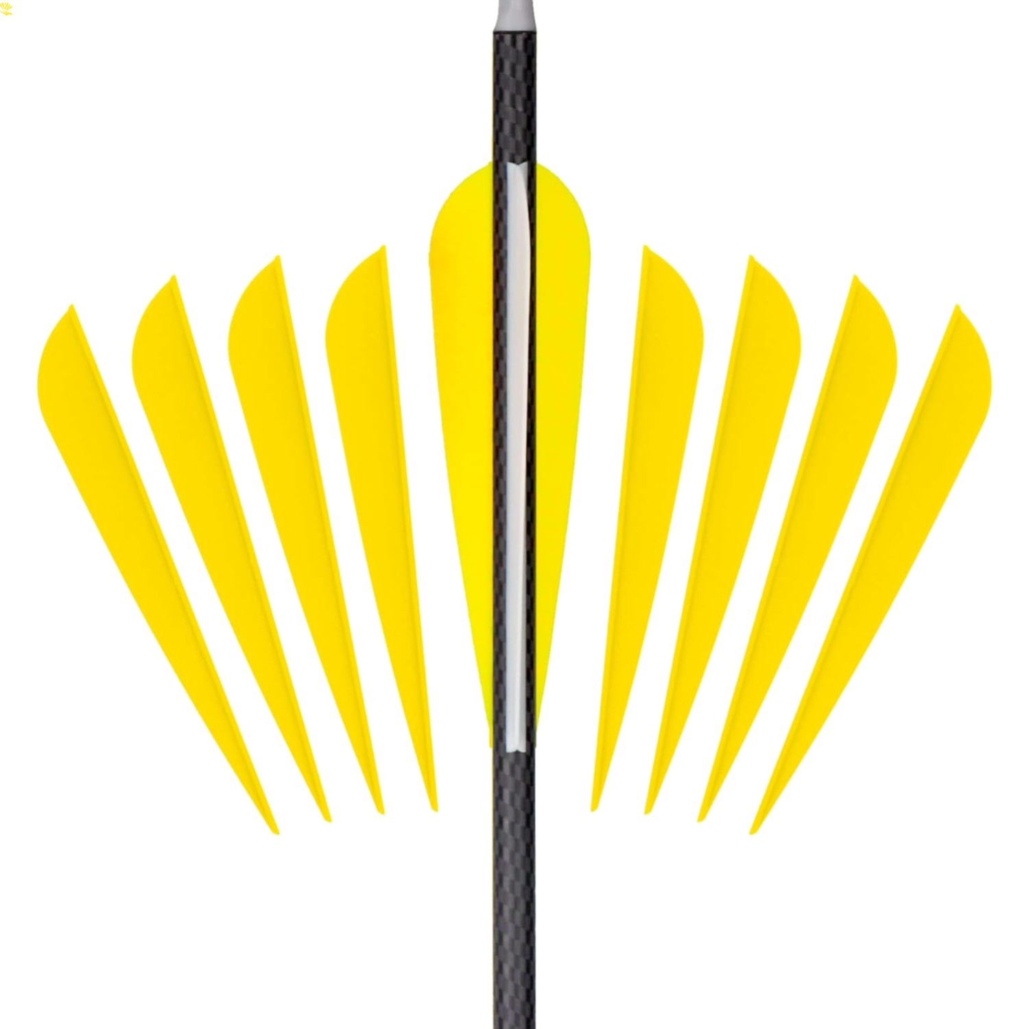 50 Pack of 4-Inch Plastic Feather Fletching in 9 Vibrant Colors for Archery