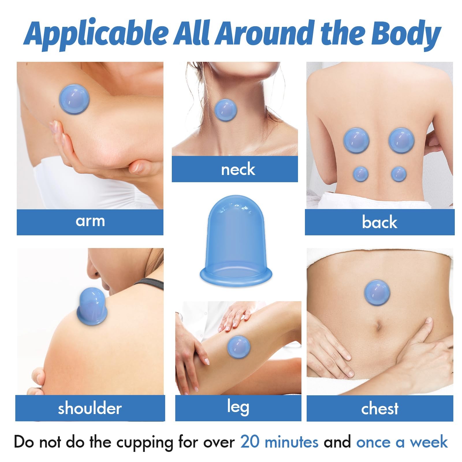 Silicone Cupping Therapy Set - Cellulite Reduction & Massage Kit (4 Cups)