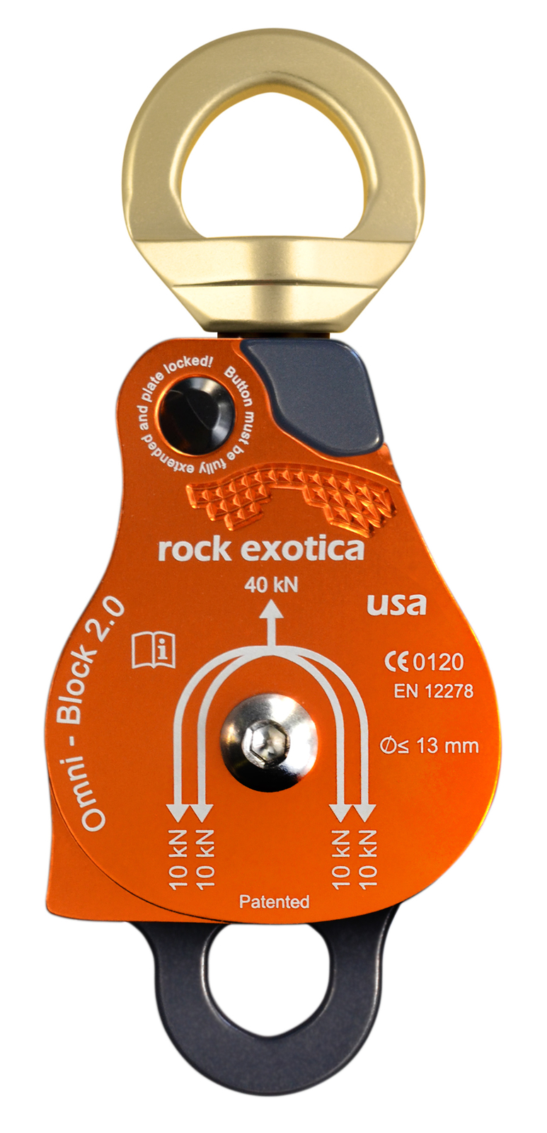 Omni Block Swivel Pulley Loss Proof (2.0 Double Orange) Rock Exotica