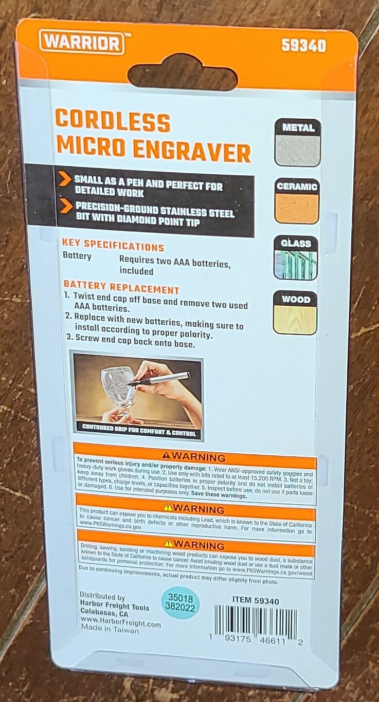 Cordless Micro Engraver with Contoured Grip ~Pen Type Design~ Item #59340