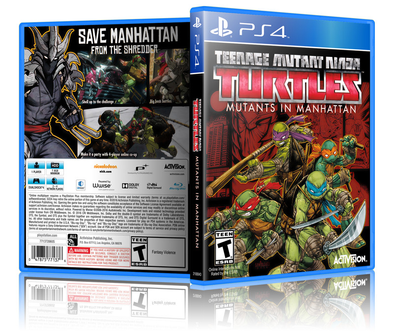 Teenage Mutant Ninja Turtles: Mutants in Manhattan  PS4 Cover and Case. NO GAME!