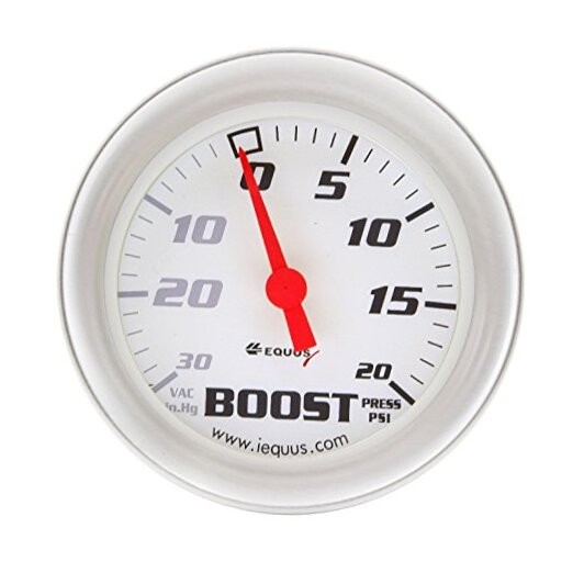 8457 2-5/8" Vacuum/Boost Gauge, White with Aluminum Bezel
