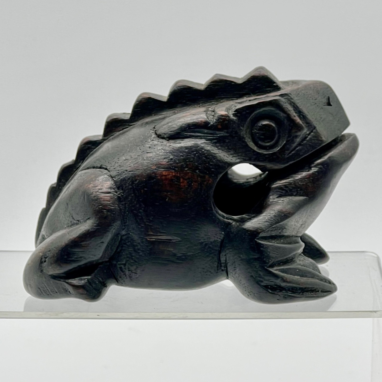 Hand-Carved Wooden Frog Guiro Percussion Instrument from Thailand MISSING STICK
