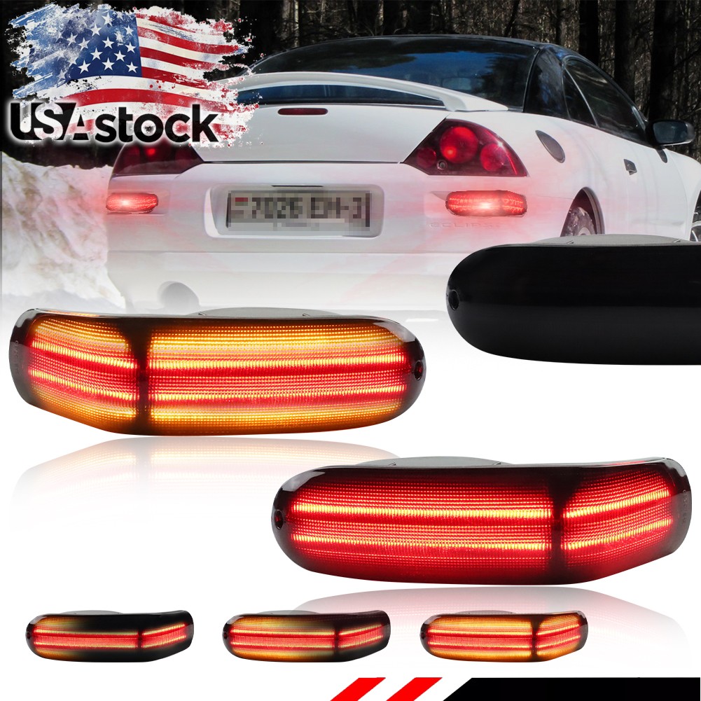 Smoke LED Rear Bumper Marker Turn Signal Lights For 2000-2005 Mitsubishi Eclipse