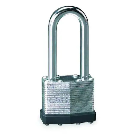 Zoro Select 1Xru3 Padlock, Keyed Different, Long Shackle, Rectangular Steel,