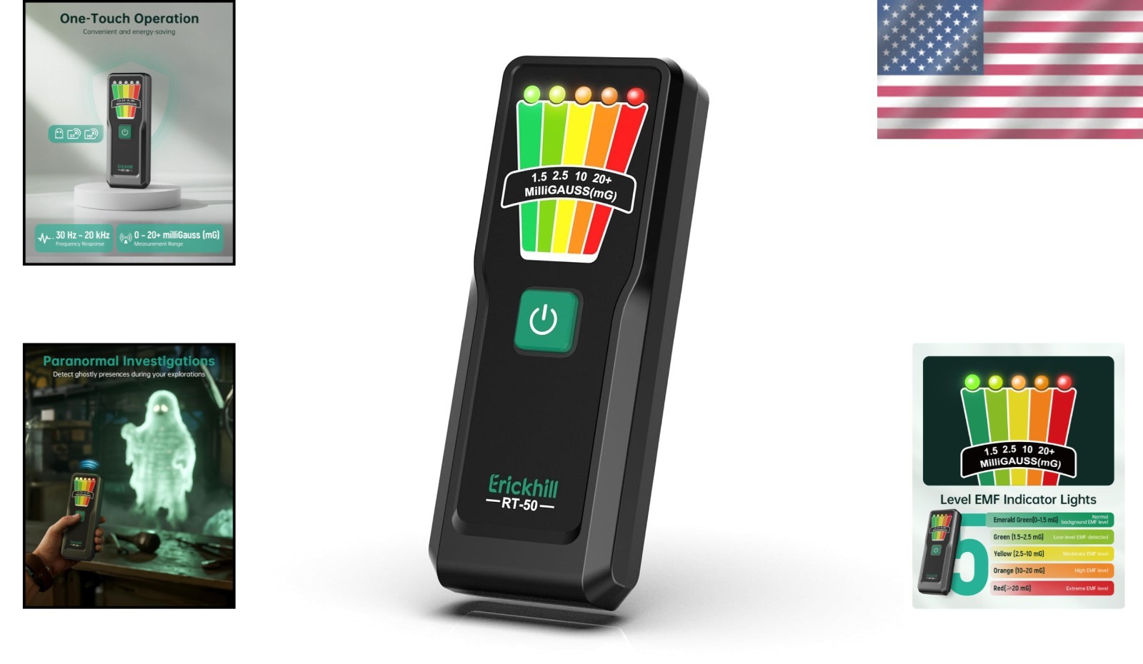 Lightweight EMF Detector with Wide Frequency Range - Perfect for Paranormal Use