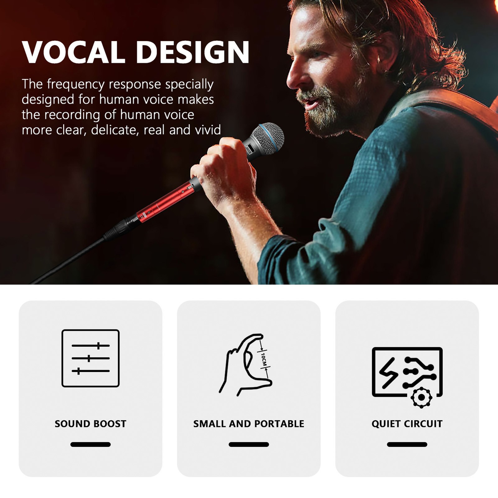 Inline Microphone Preamp Lossless Amplification Dynamic Active Inline Mic