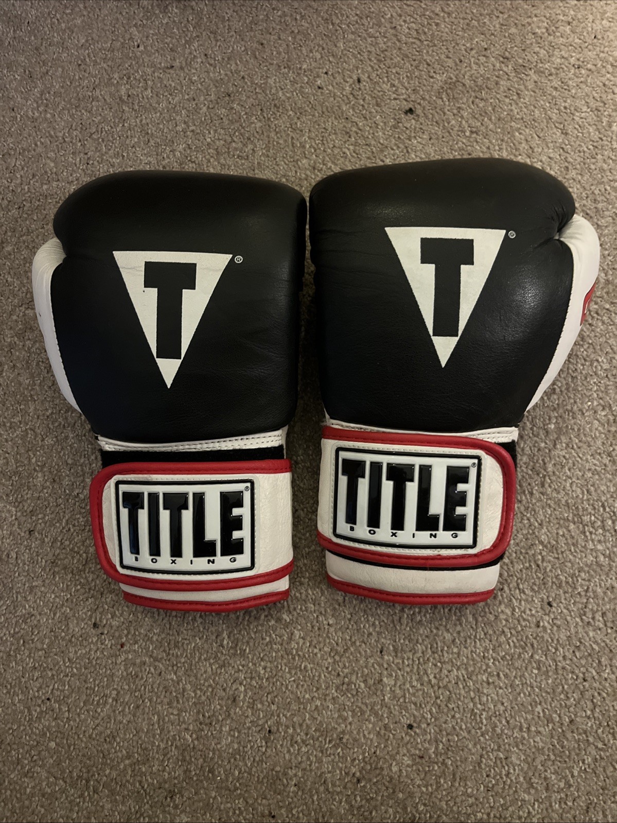 These are Title Boxing Gel World Bag Gloves.