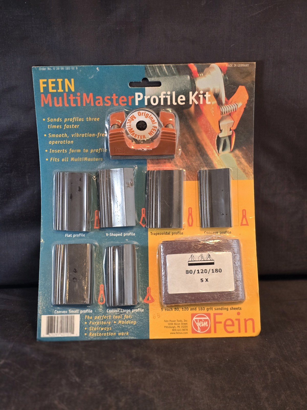 FEIN Multimaster Profile Kit  63806183029 6 Diff Profile SANDER & Sandpaper