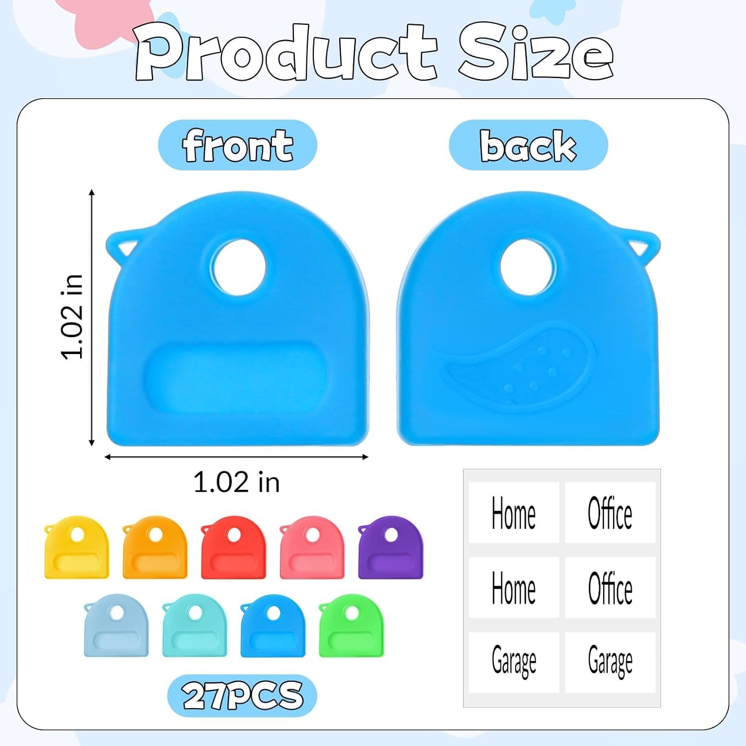 Key Covers Caps, 27 PCS Key Identifiers with Labels, Keys Identifier Caps for Ho