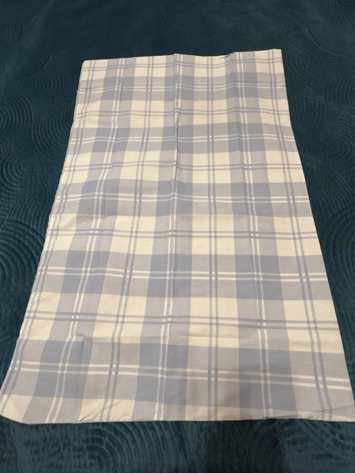 Westpoint Percale Pillowcase Blue & White Plaid Standard Pillowcase