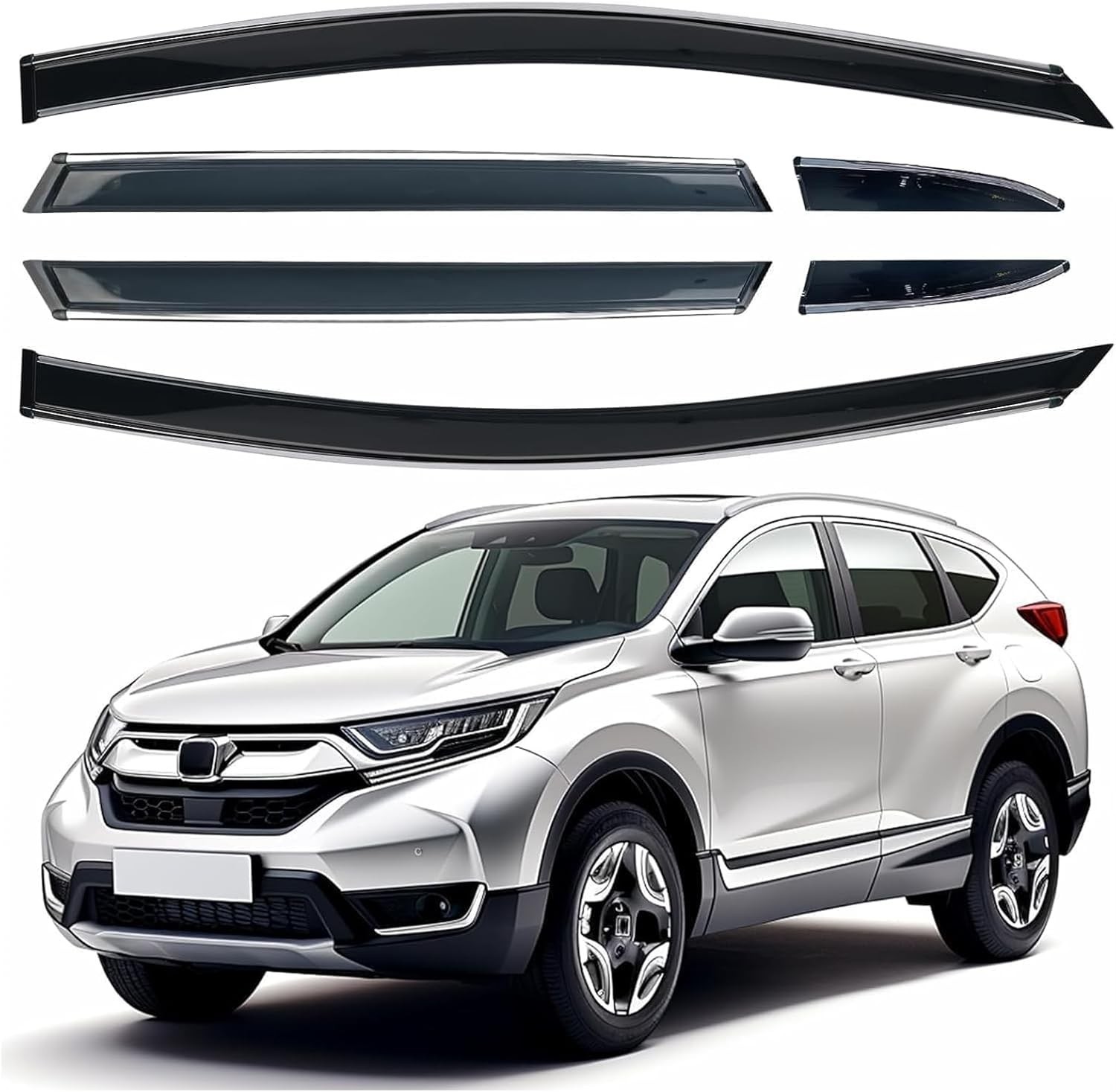 Shatterproof Out-Channel Window Deflectors for Honda CR-V (CRV) 2017-2022, Rain
