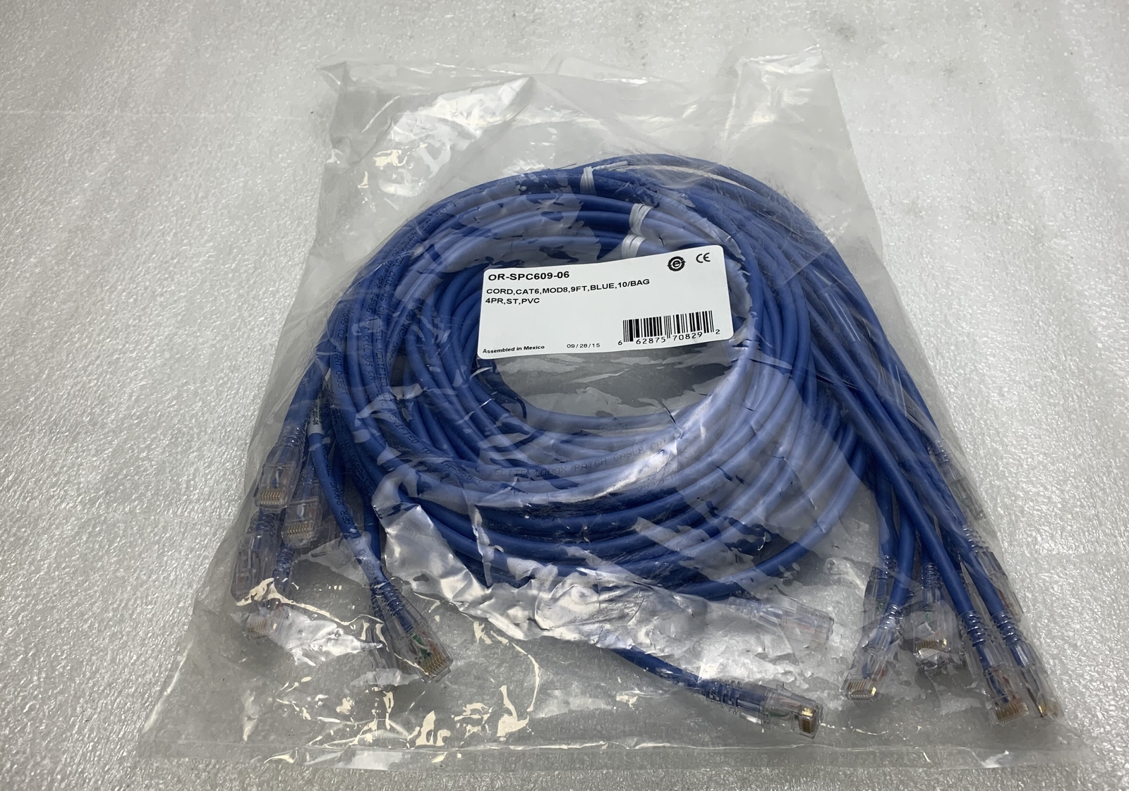 Bag of 10 Ortronics OR-SPC609-06 Cat6 MOD8 9ft RJ45 Ethernet Patch Network Cord