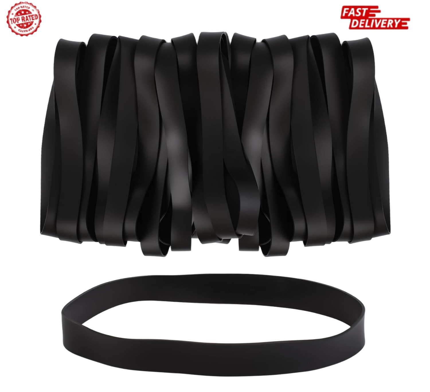 Large Rubber Bands Heavy Duty, 22 Pcs Size 107 Black Rubber Bands