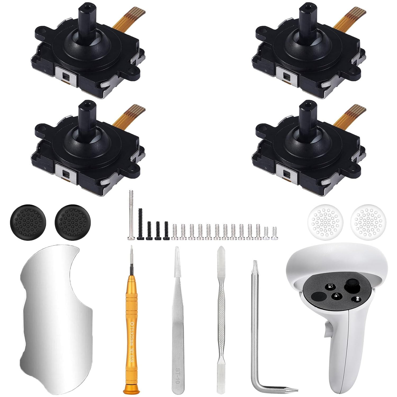 4 Pack Joystick Replacement Kit for Oculus Quest 2 Controller, 31 in One Repair