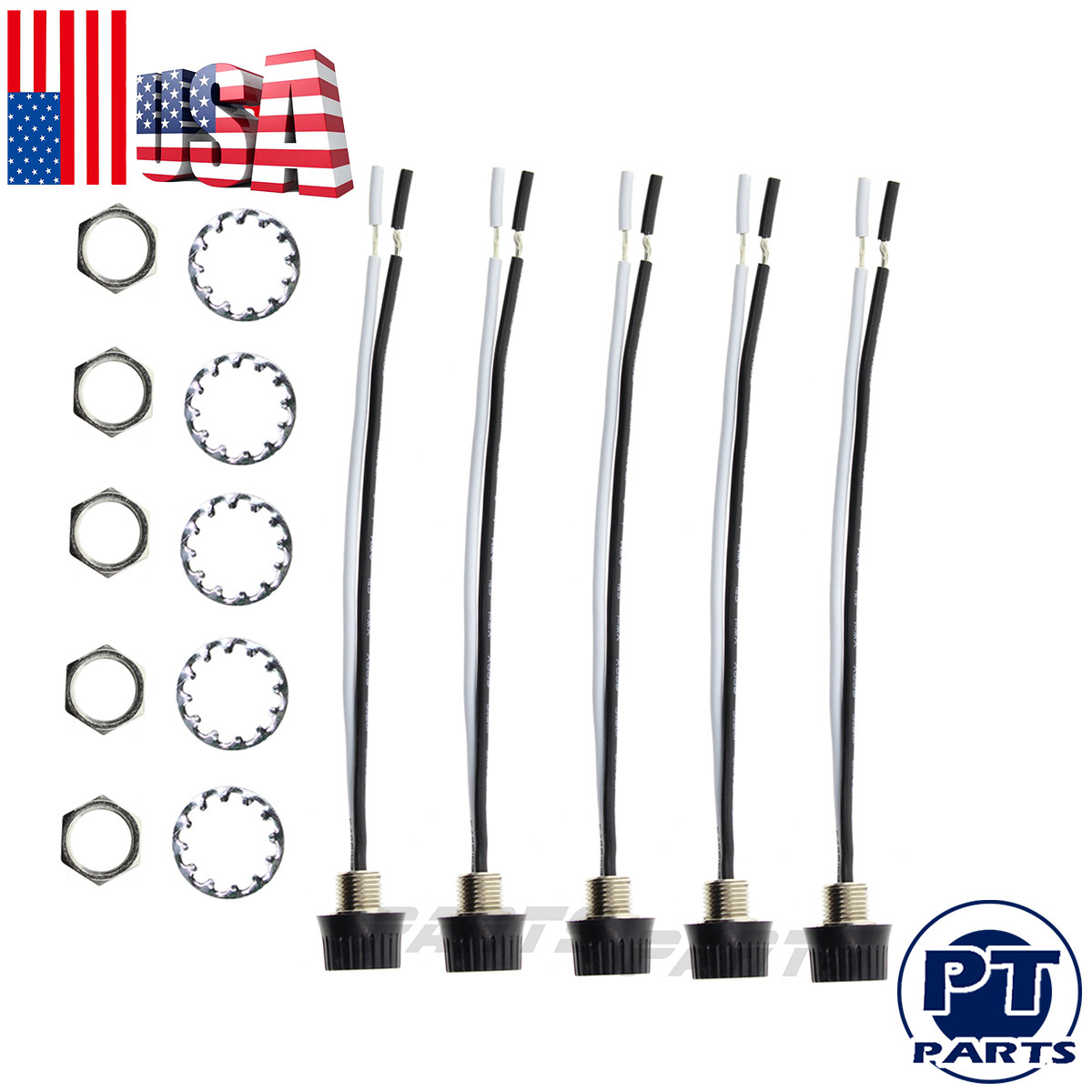 5 X New  Rotary Stye On/Off Canopy Switches 3/1 amps at 125/250,4" Wire 18AWG