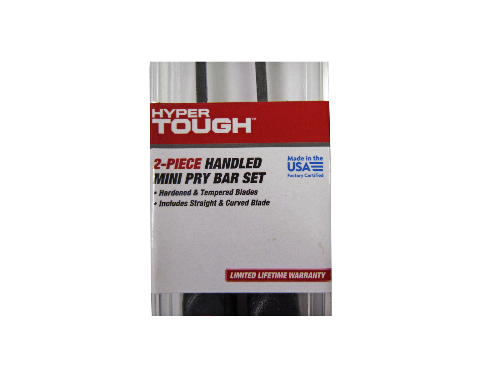 2-Piece Mini Handle Pry Bar Tool Set, Includes Straight and Curved Blade