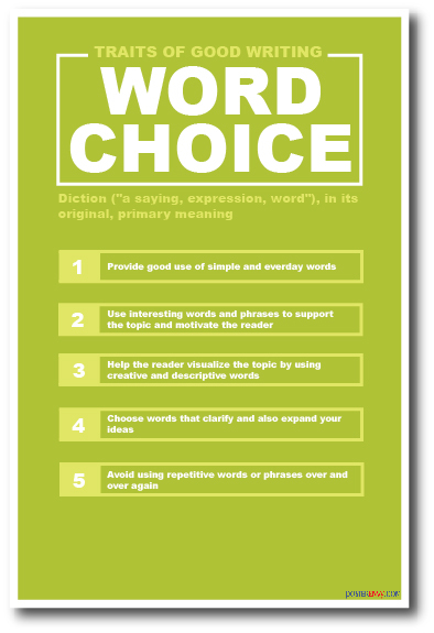 Traits Of Good Writing - Word Choice - NEW Language Arts Classroom POSTER