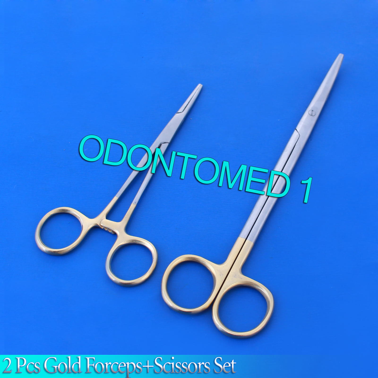 2 PCS GOLD HANDLE SUTURE  KIT MOSQUITO STR 5"+ METZENBAUM SCISSORS CVD