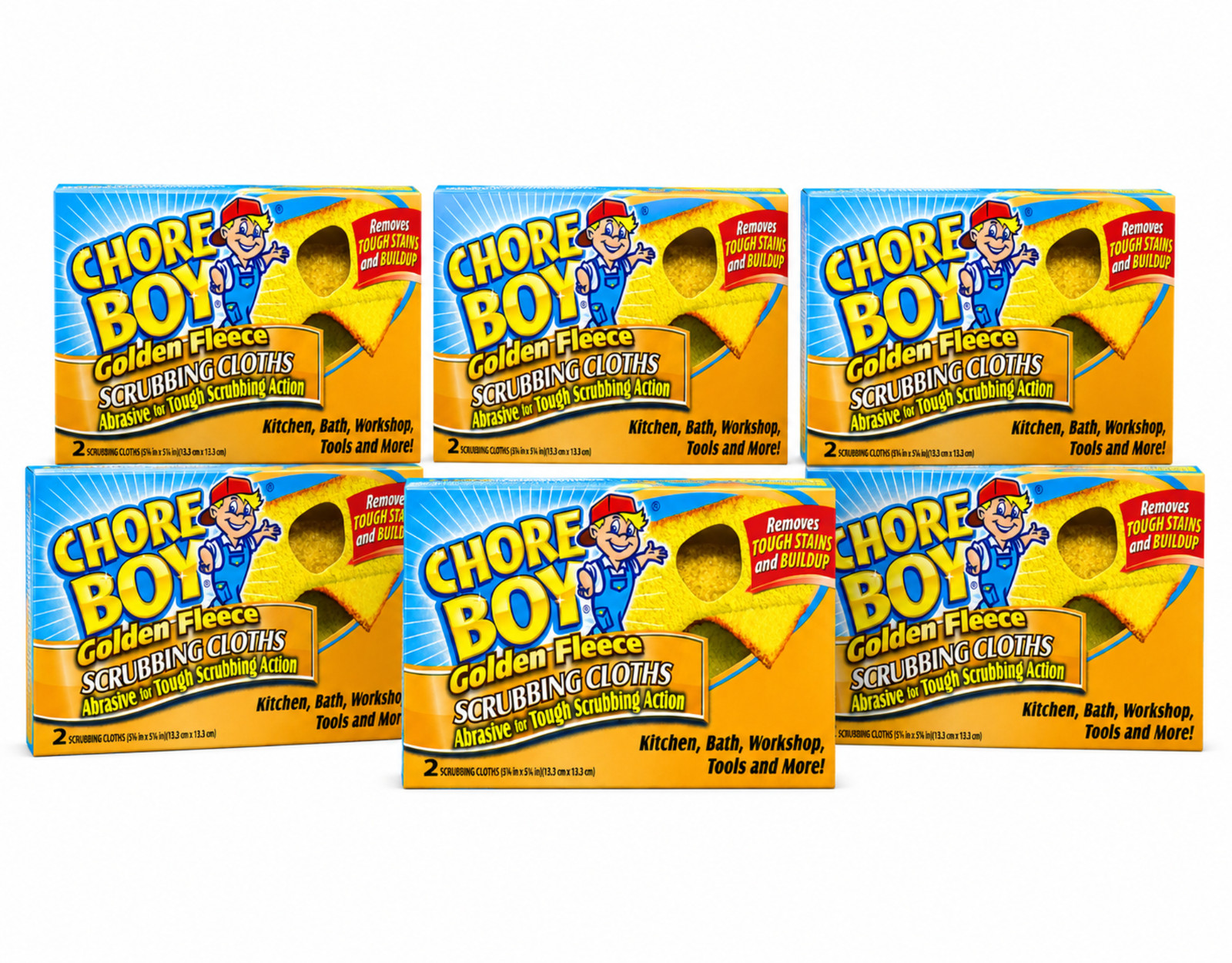 Chore Boy Golden Fleece Scrubbing Cloths, 2 Count 6 Pack