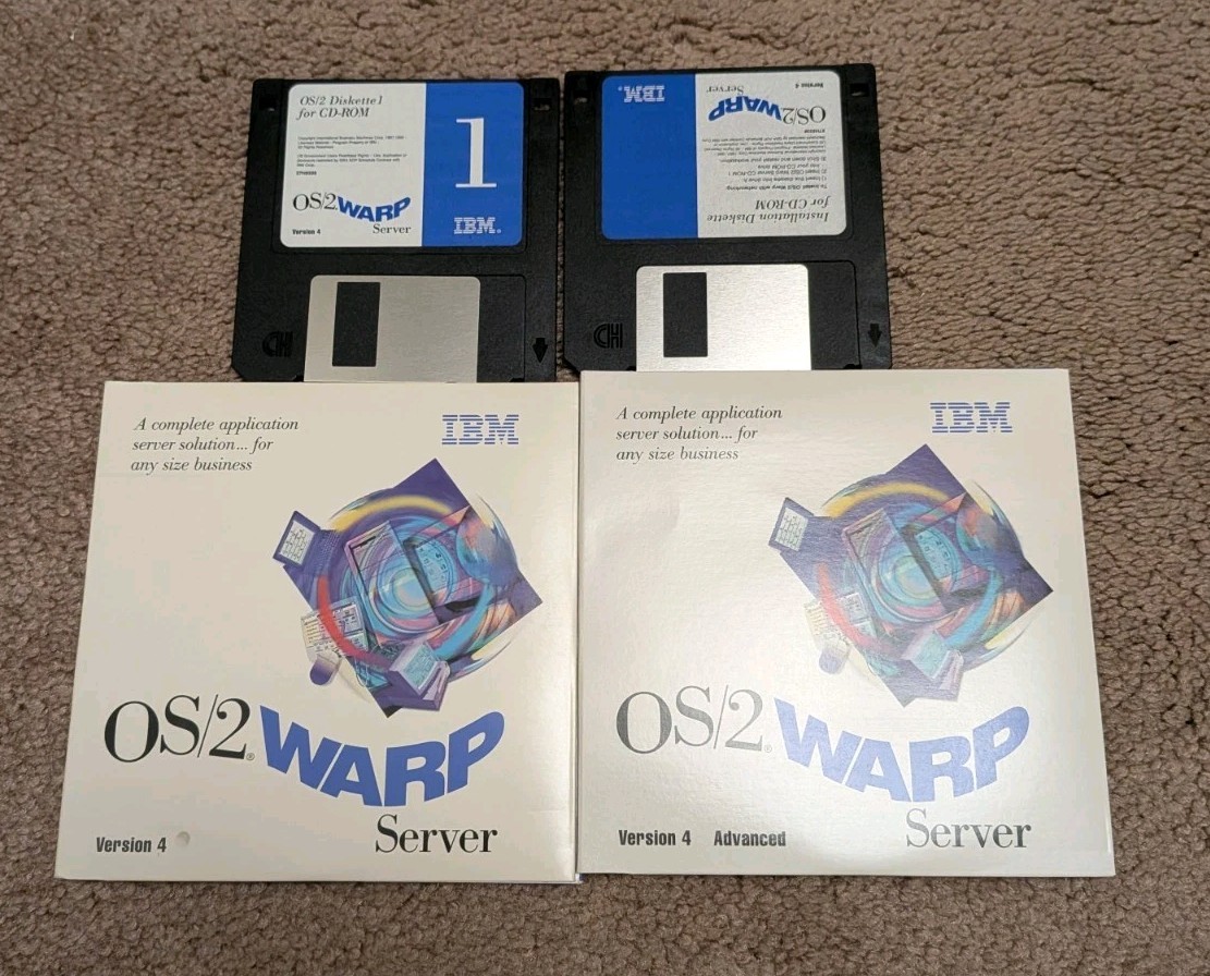 IBM OS/2 Warp Server Advanced Version 4 - VERY RARE - Complete in Box & Manuals