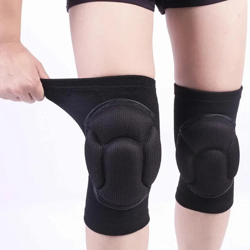 1 pair Thick Sponge Elastic Knee Pads Anti-Slip Shockproof Protection for Sports
