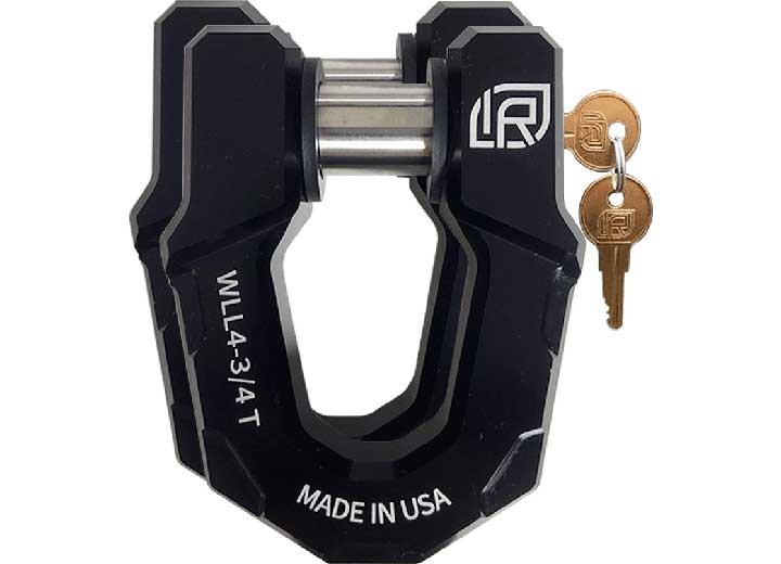 InfiniteRule 71514-BX Aluminum D-Ring Shackle W/Locking Pin - Black - 2-Pack